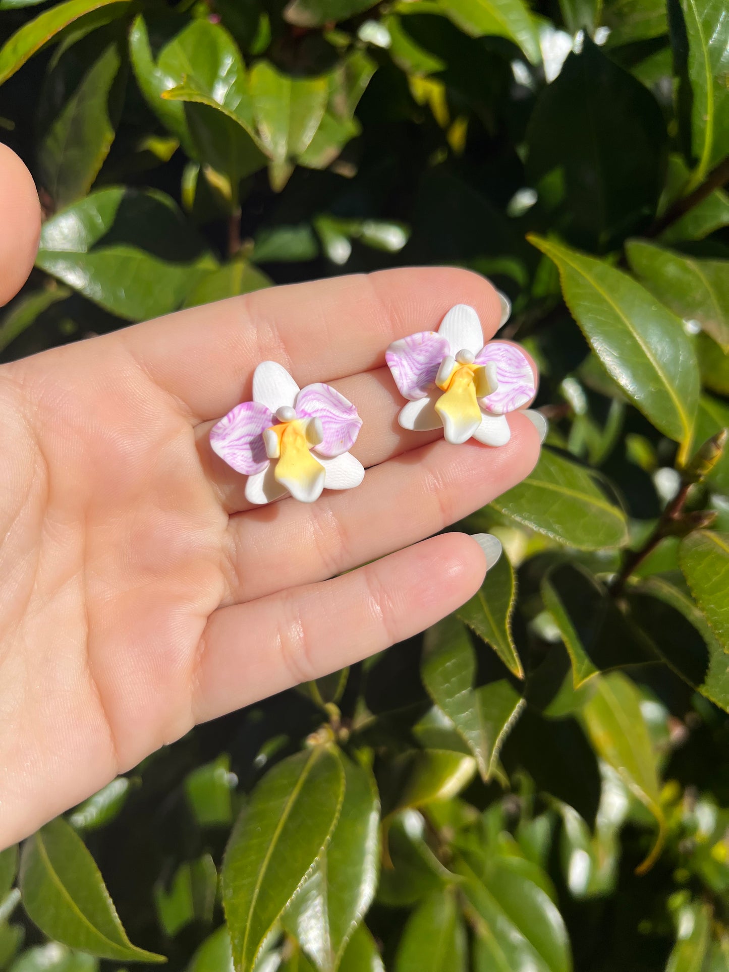 Striated Orchid Studs