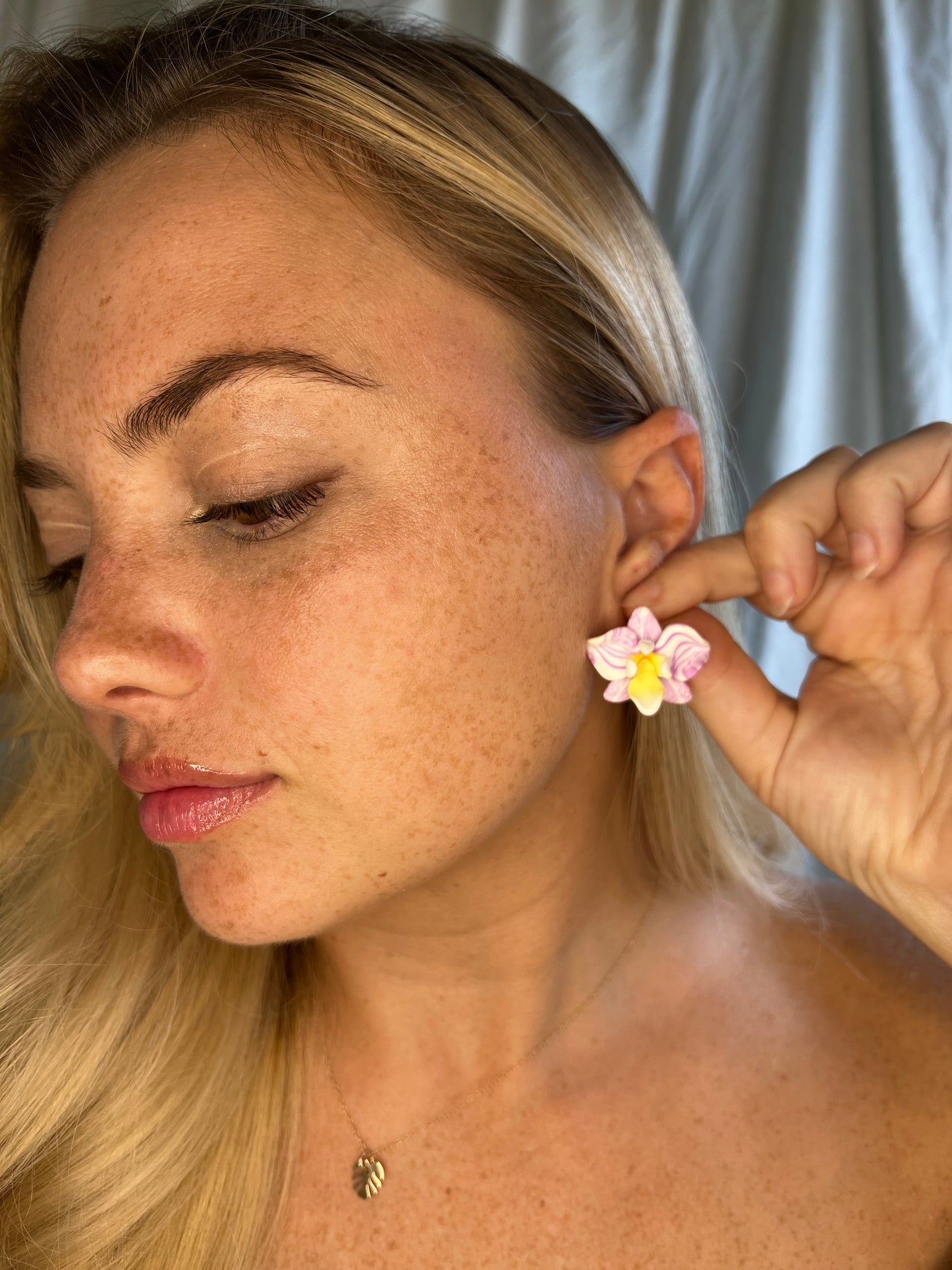 Striated Orchid Studs