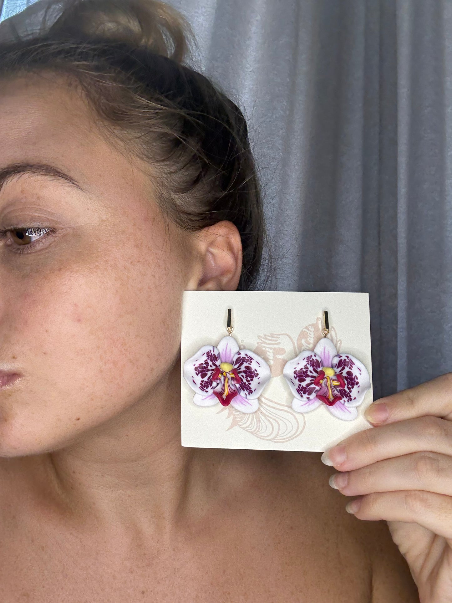 Orchid Rectangle Dangle Earrings