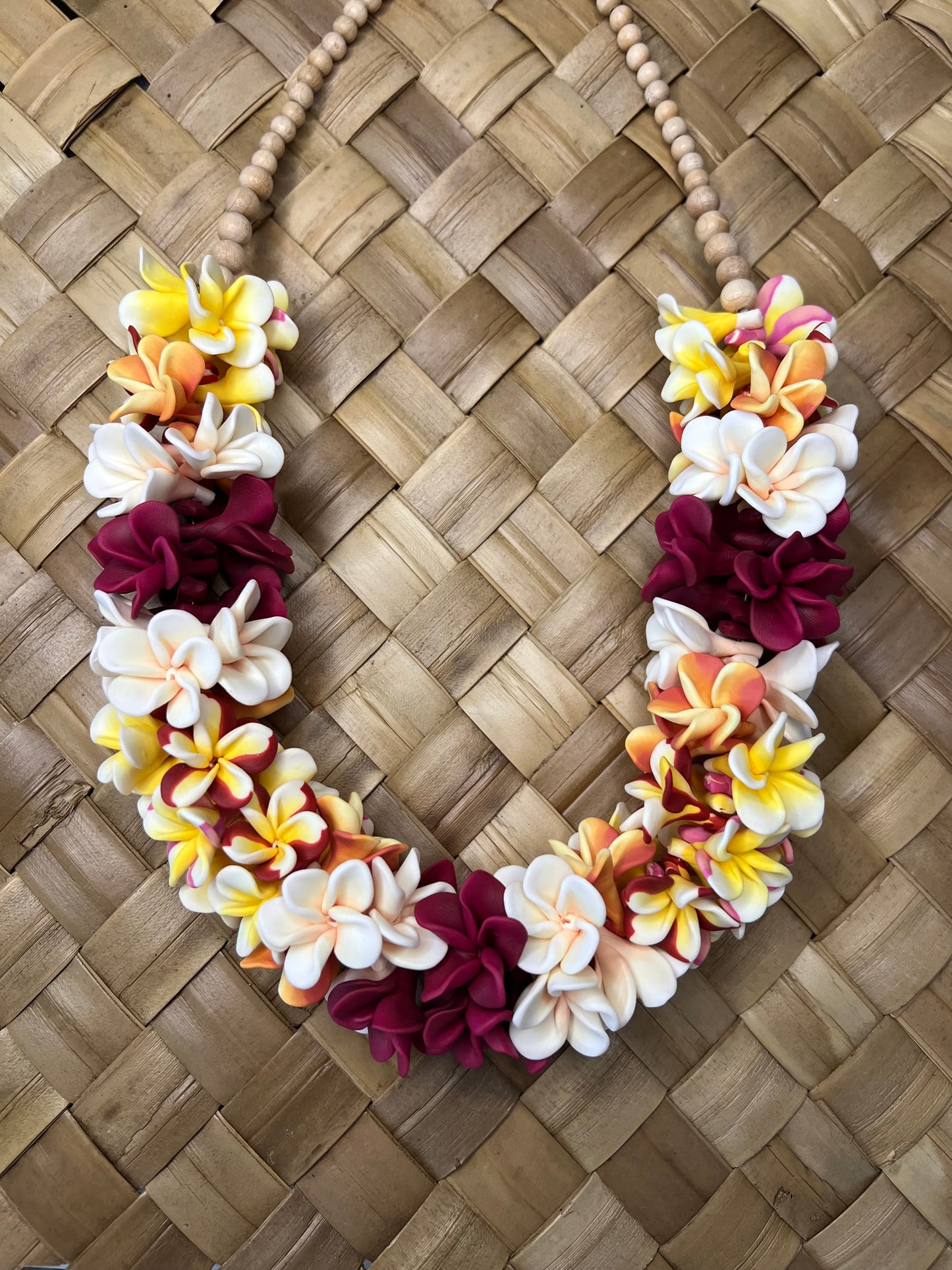 Double Plumeria Lei Necklace