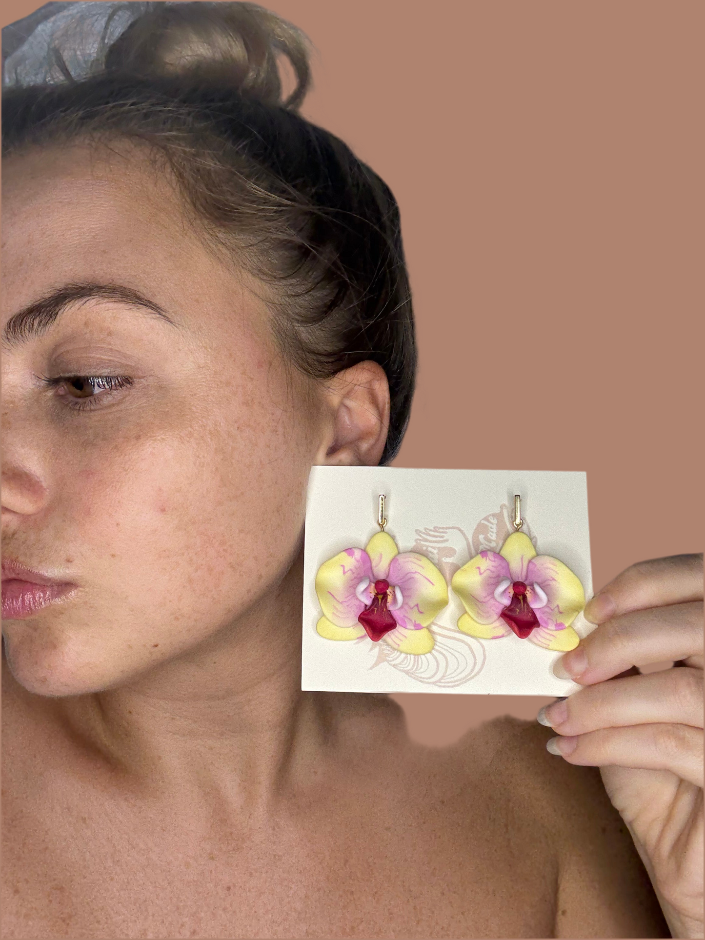 Orchid Rectangle Dangle Earrings