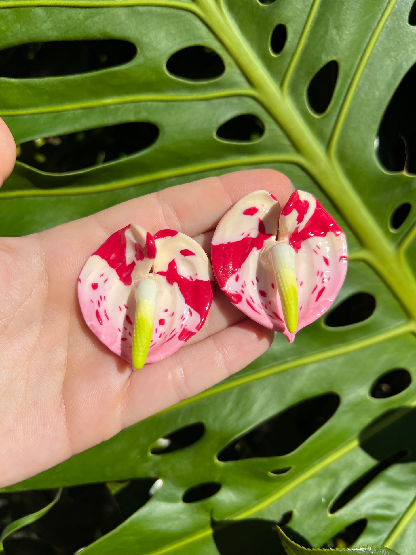 Shibori Anthurium Stud