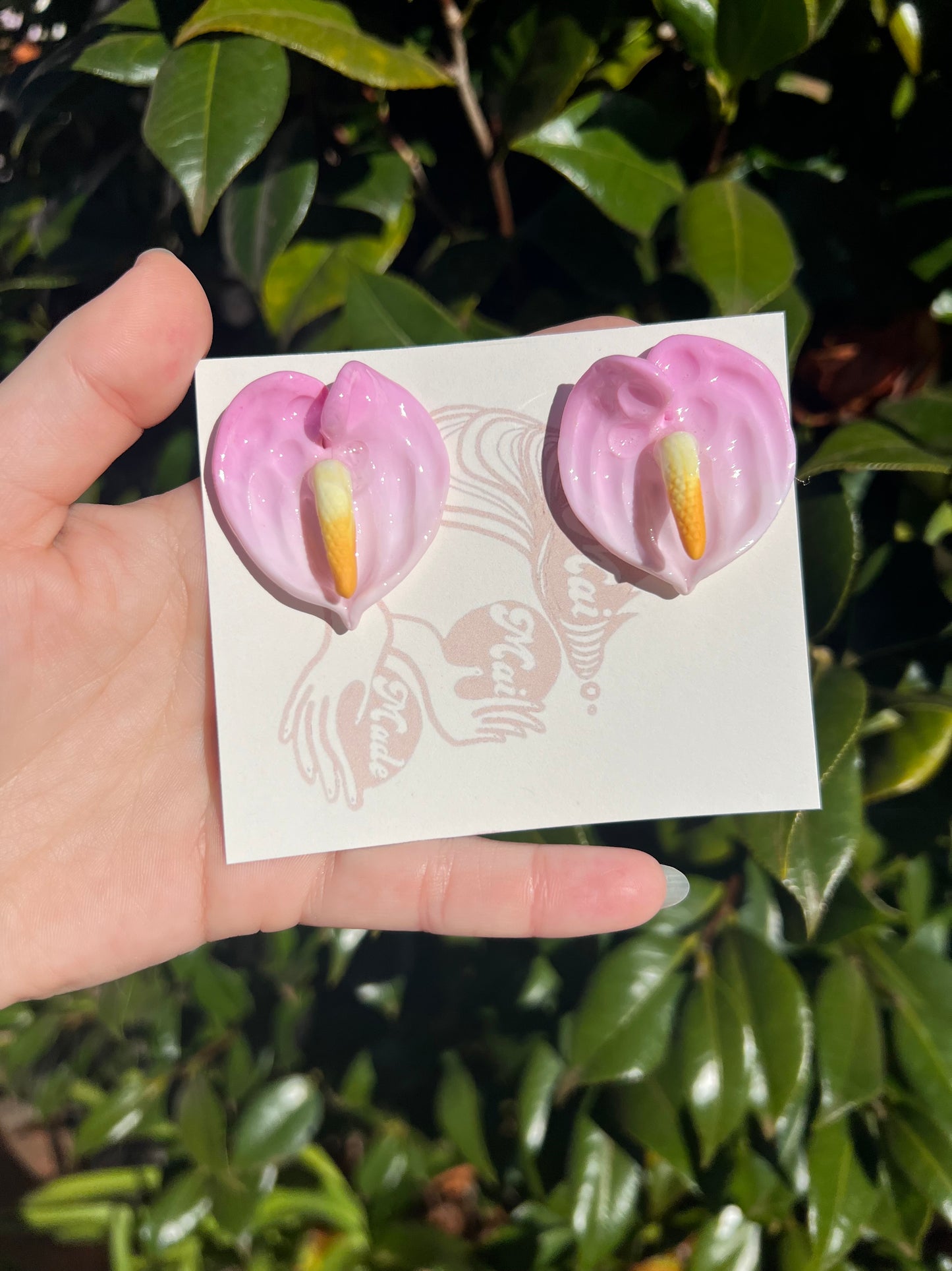 Pink Anthurium Stud