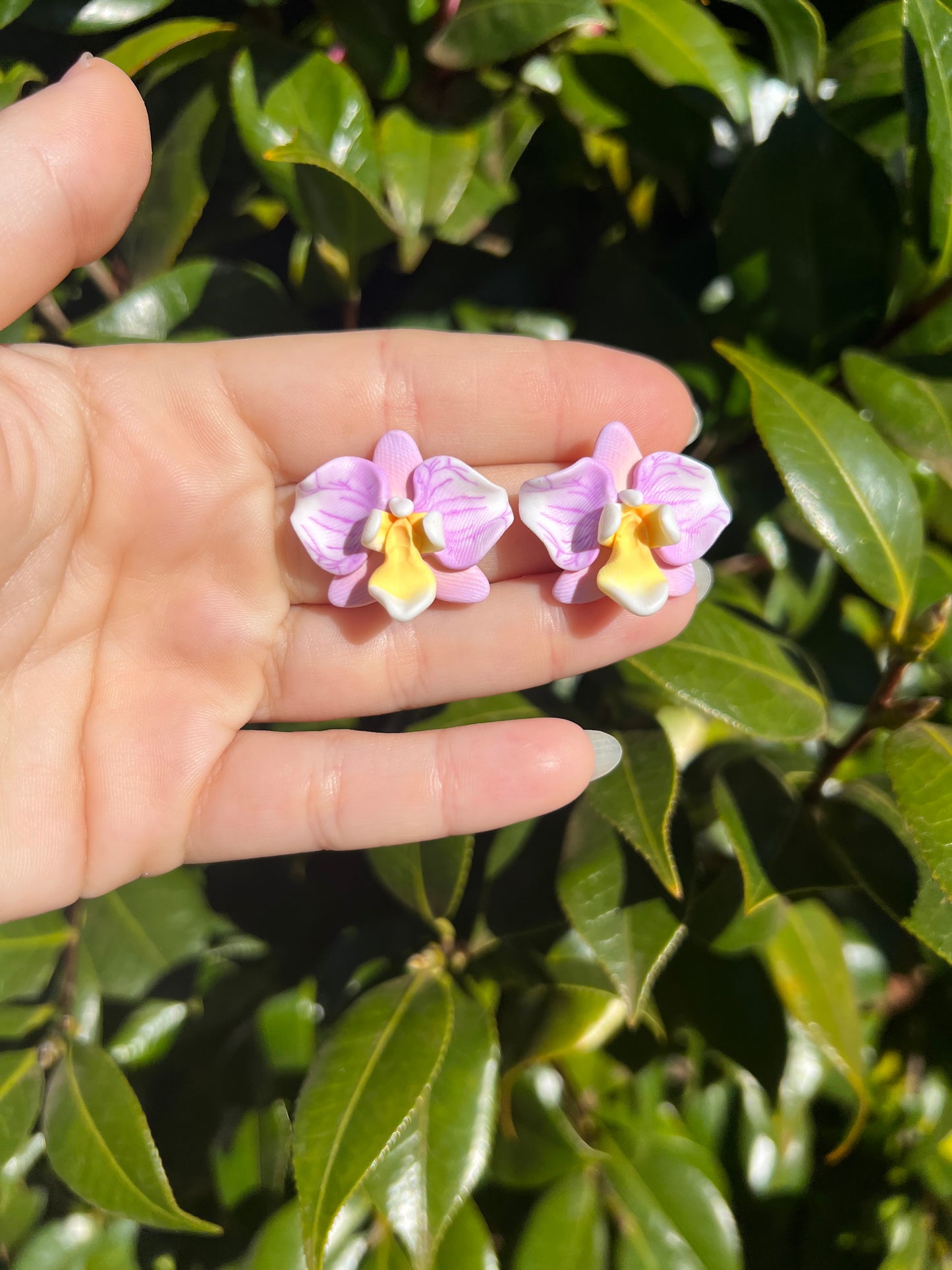 Striated Orchid Studs