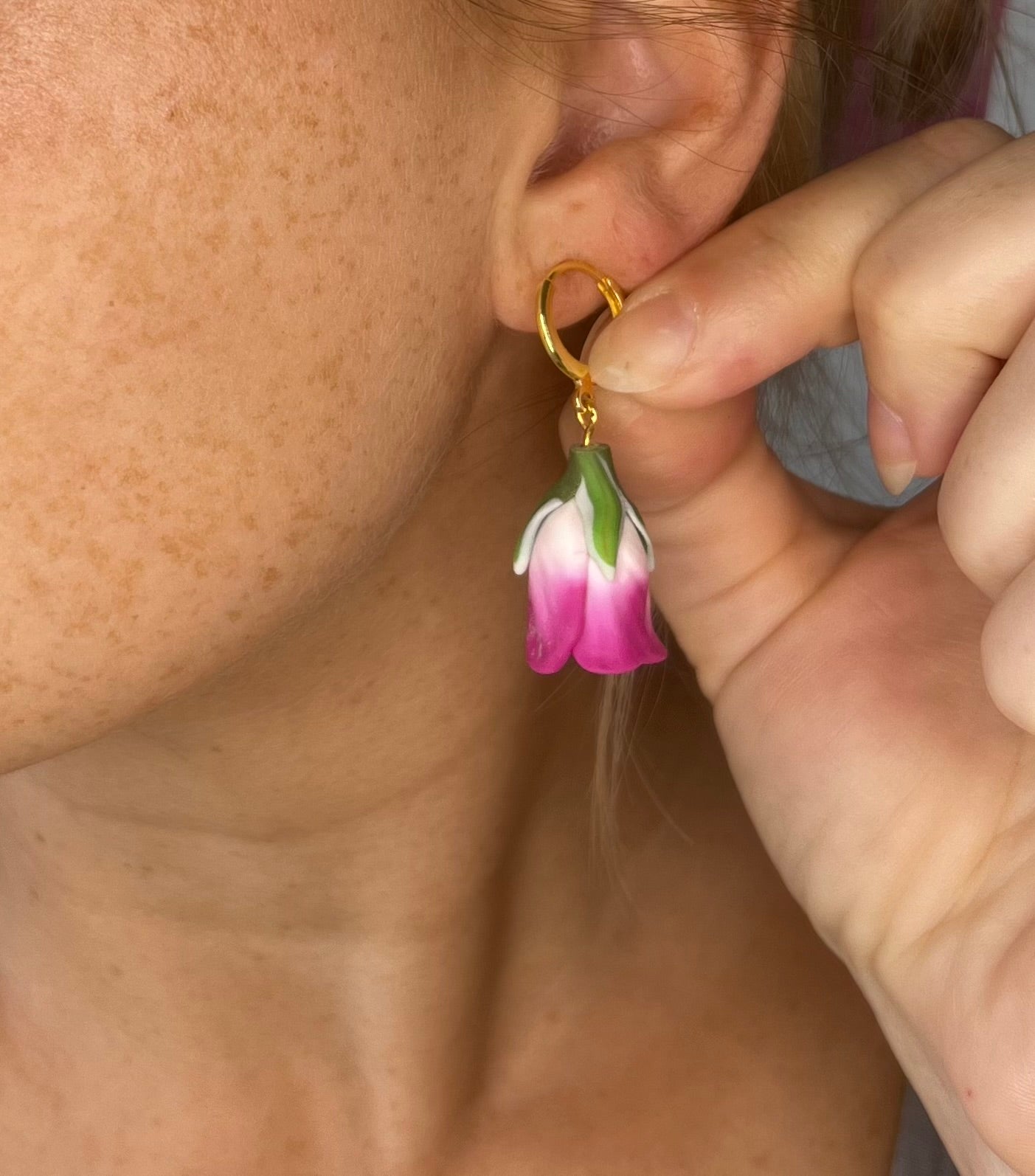 Rose Bud Drop Earrings