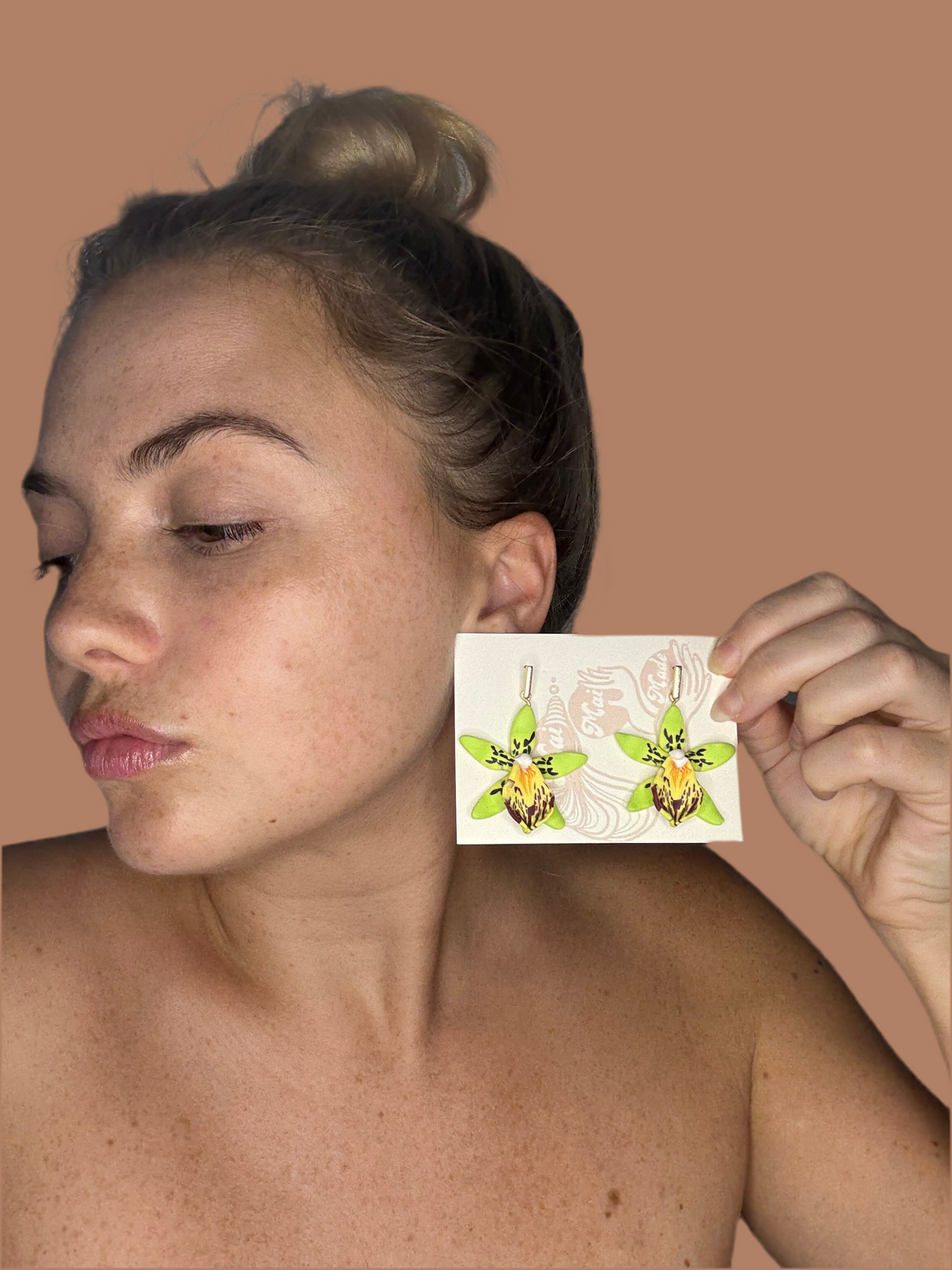 Orchid Rectangle Dangle Earrings