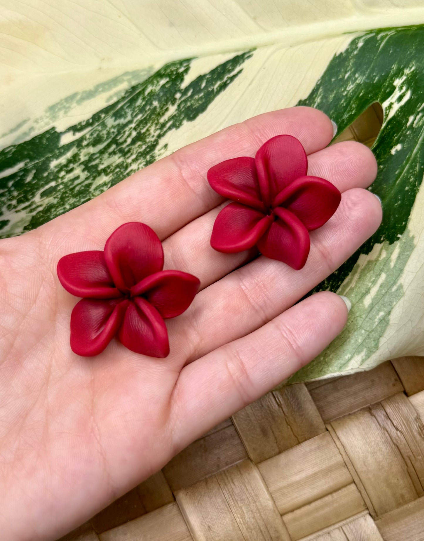 Plumeria Stud Earrings