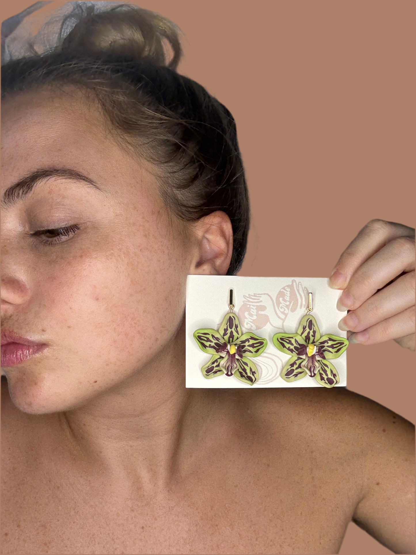 Orchid Rectangle Dangle Earrings