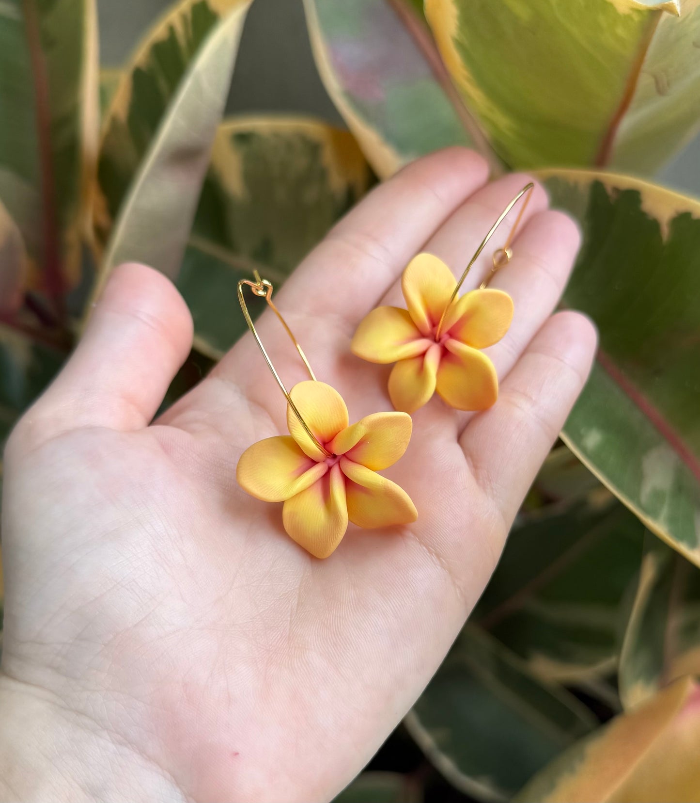 Plumeria Hoops All Sizes