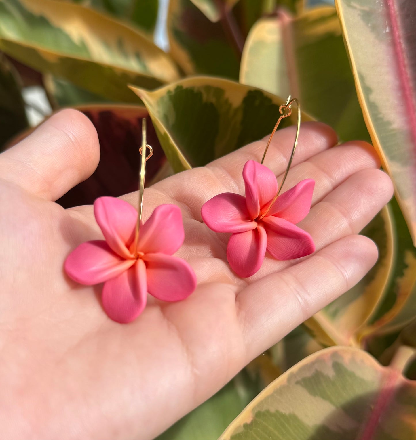 Plumeria Hoops