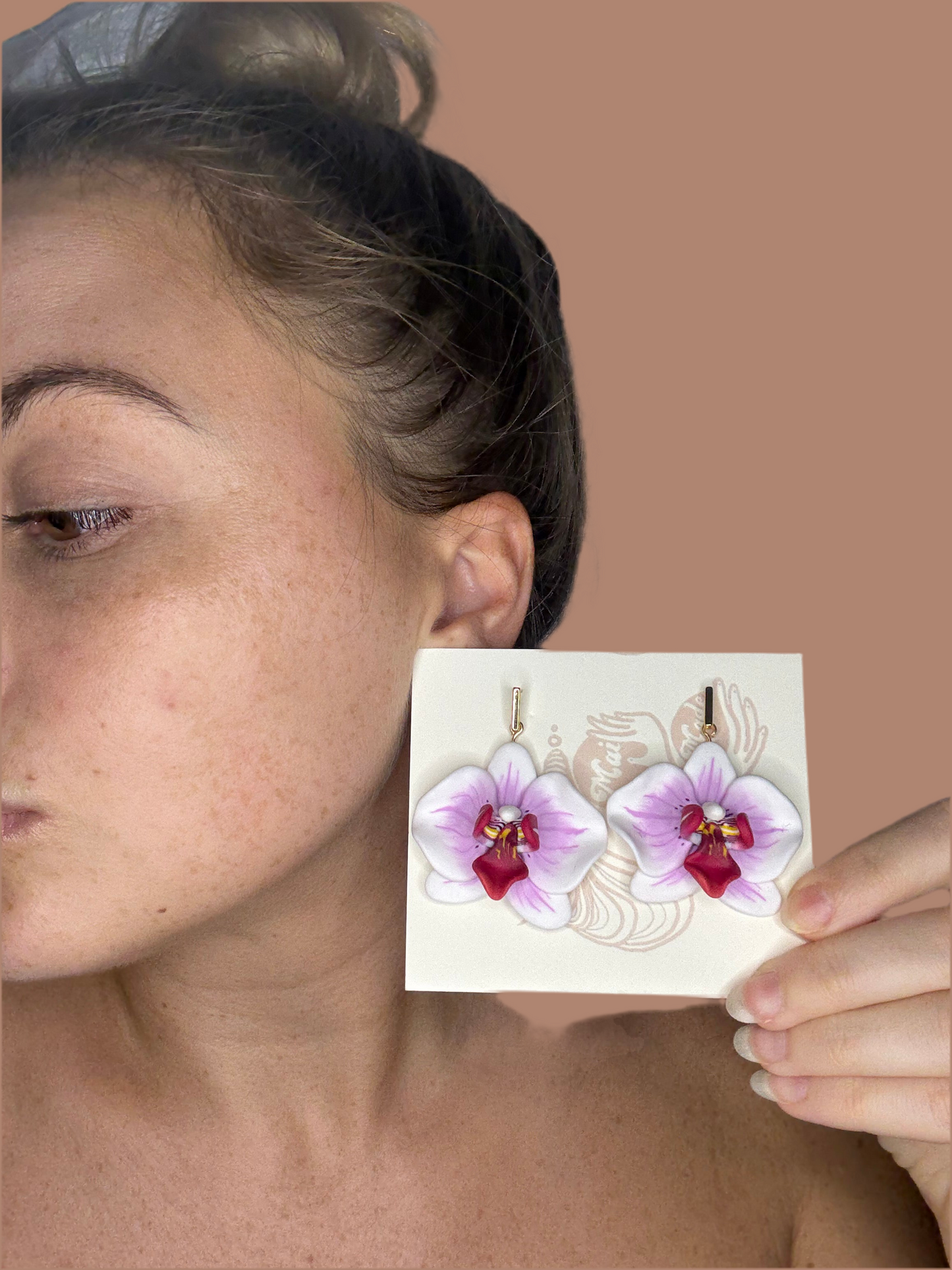 Orchid Rectangle Dangle Earrings
