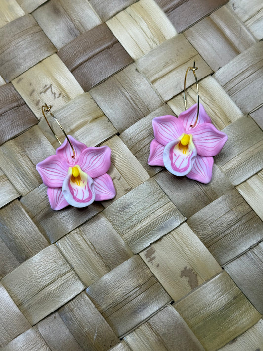 Orchid Hoop Earrings