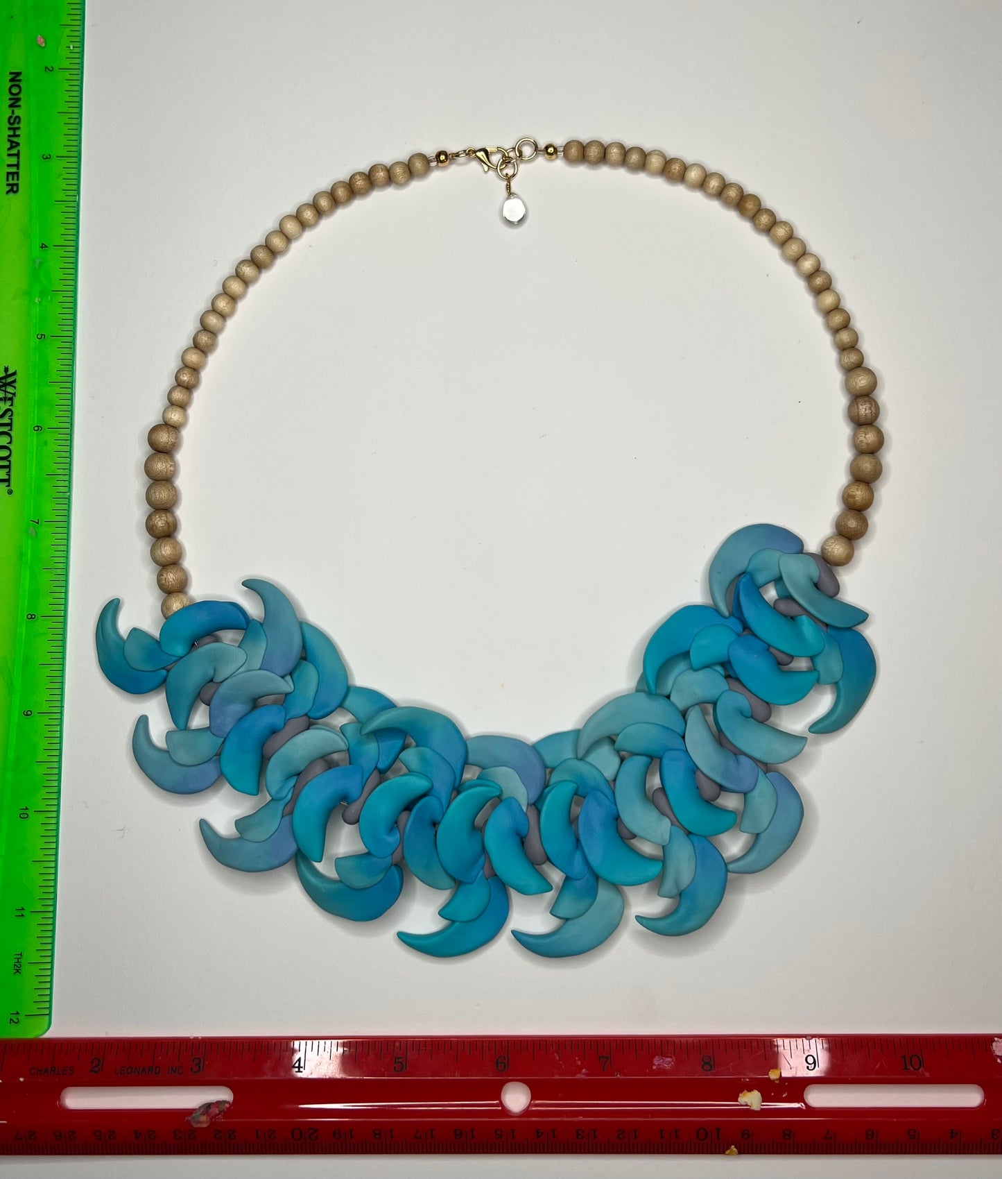 Blue Jade Lei Necklace Alternating Pattern