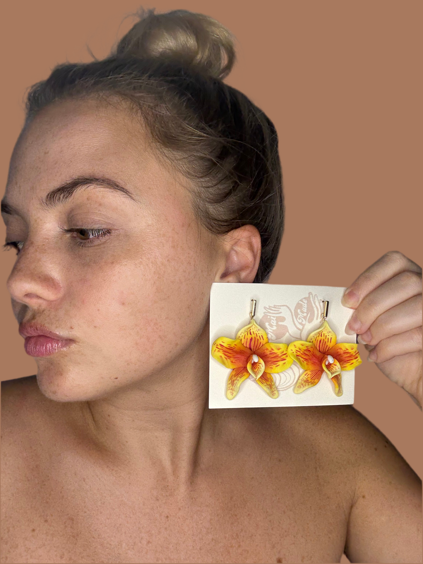 Orchid Rectangle Dangle Earrings