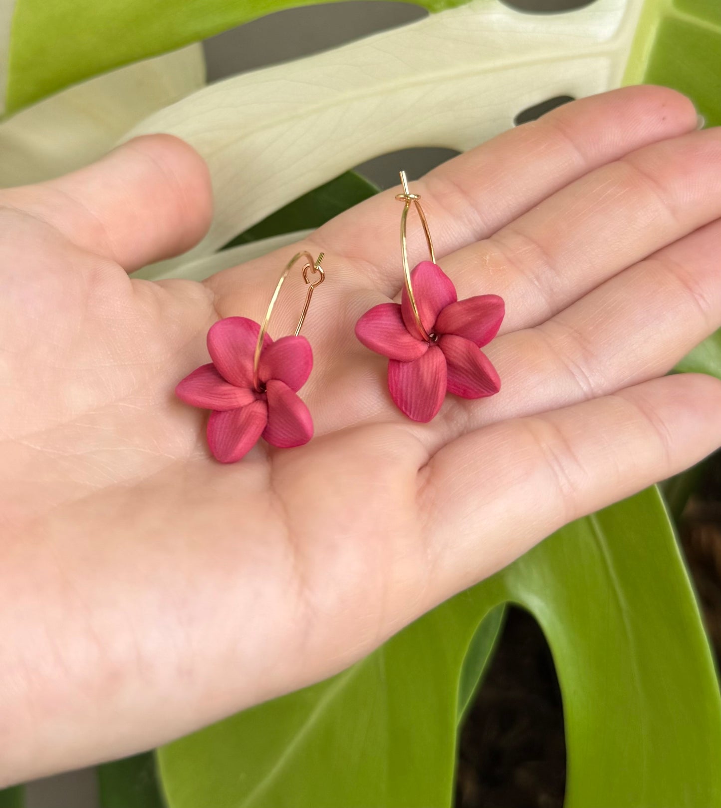 Plumeria Hoops All Sizes