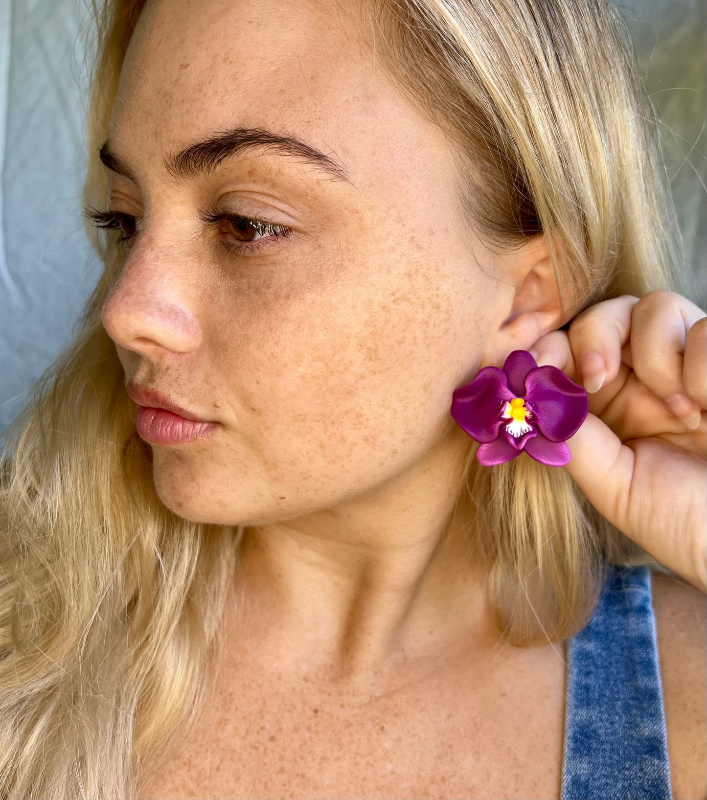 Purple Gradient Orchid Stud