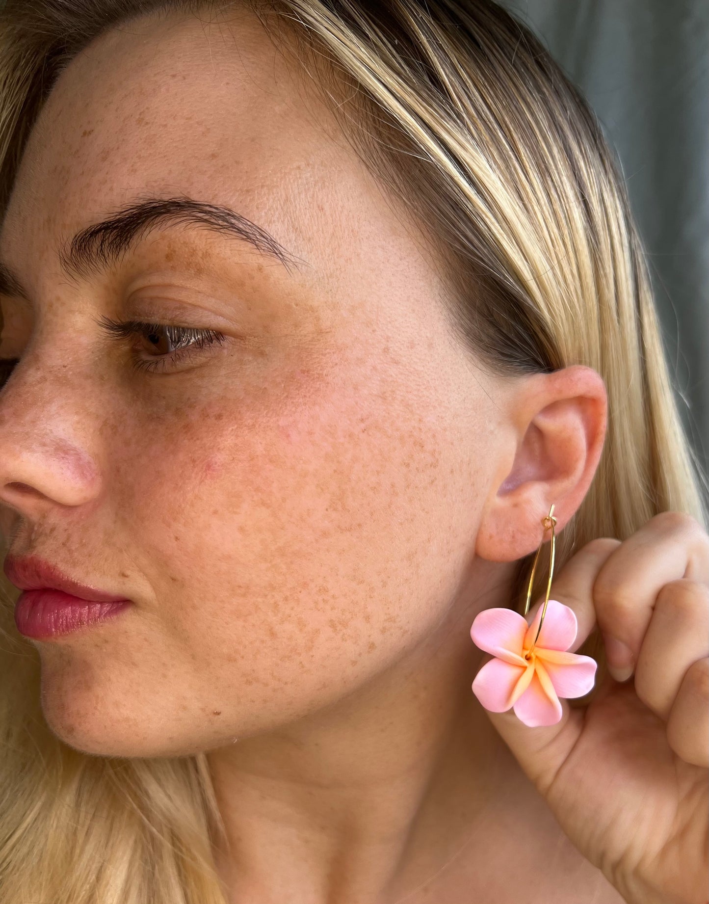 Blush Plumeria Hoop