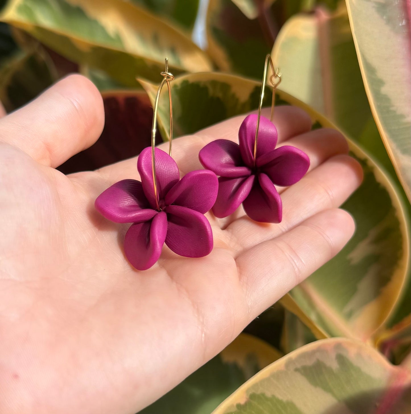 Plumeria Hoops