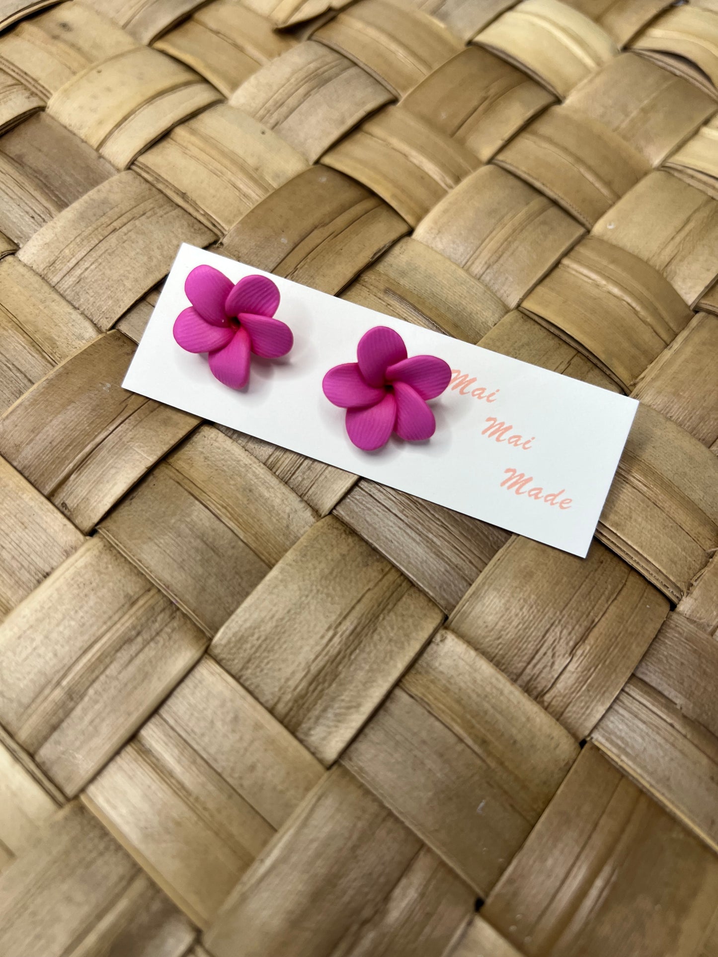 Mini Stud Hot Pink Plumeria