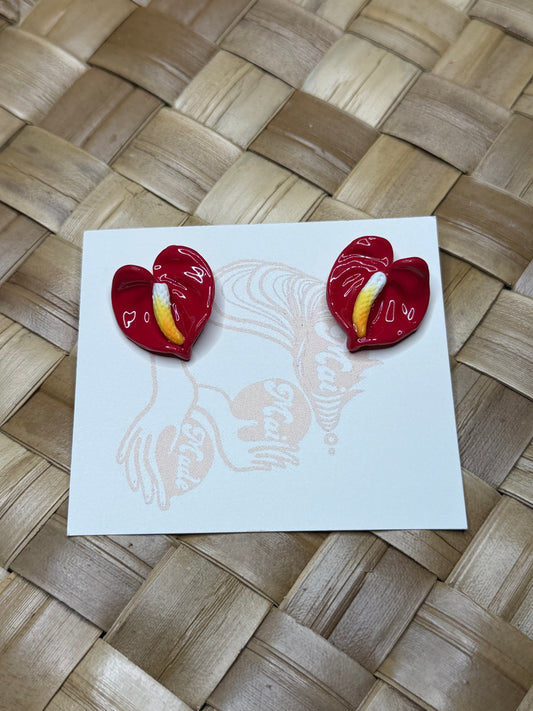Small Anthurium Studs