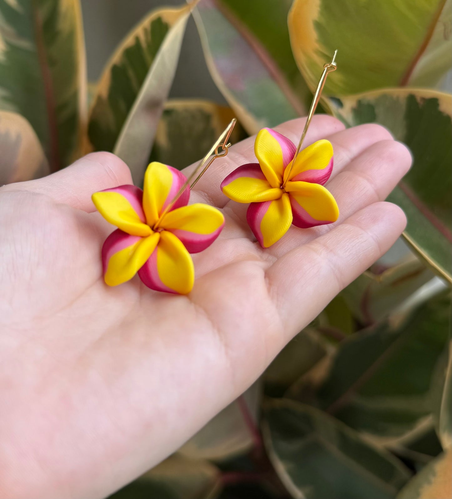 Plumeria Hoops All Sizes