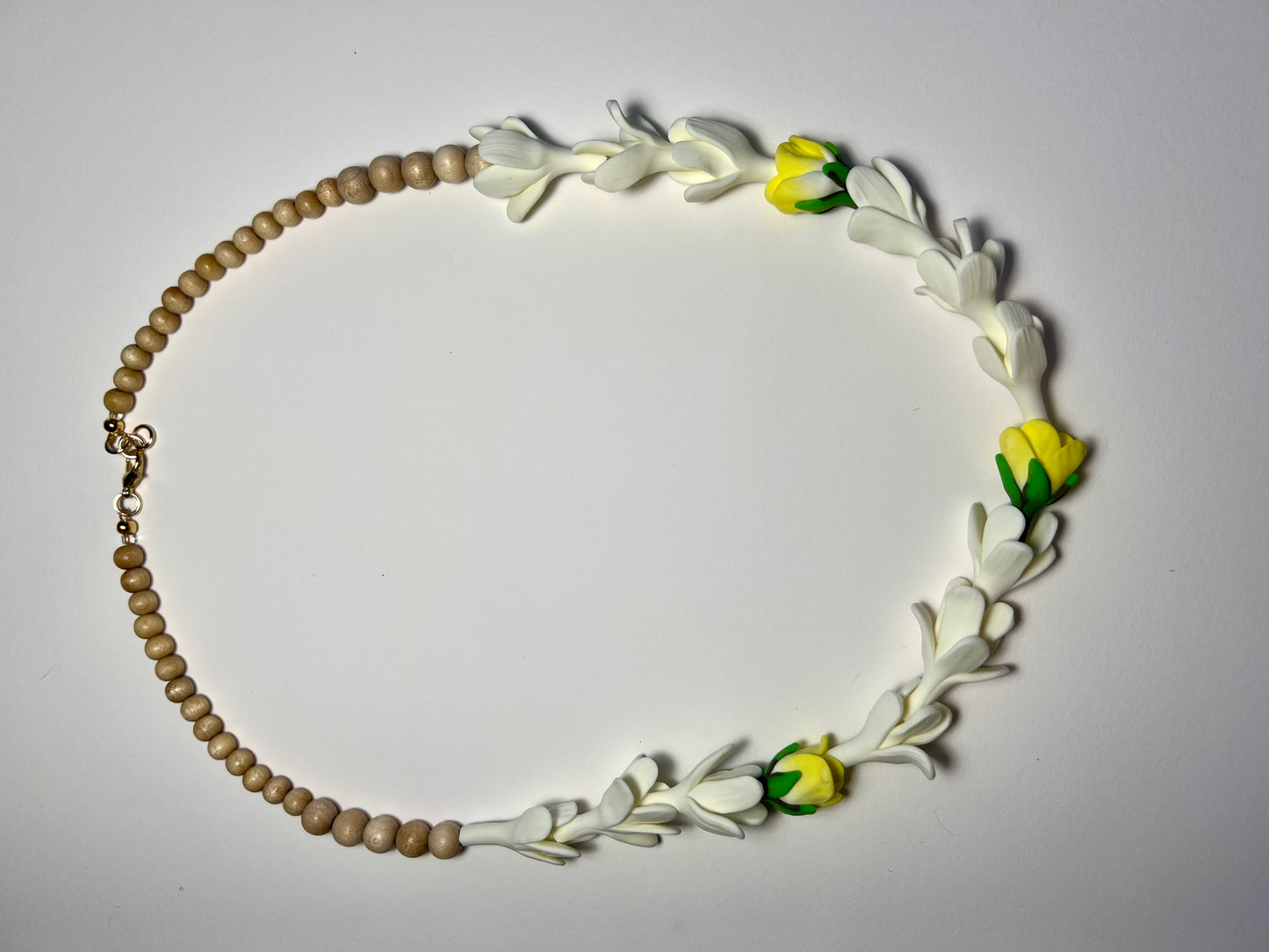 Tuberose & Yellow Rose Bud Lei Necklace