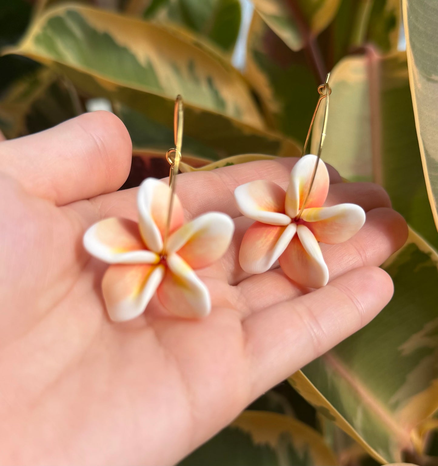 Plumeria Hoops
