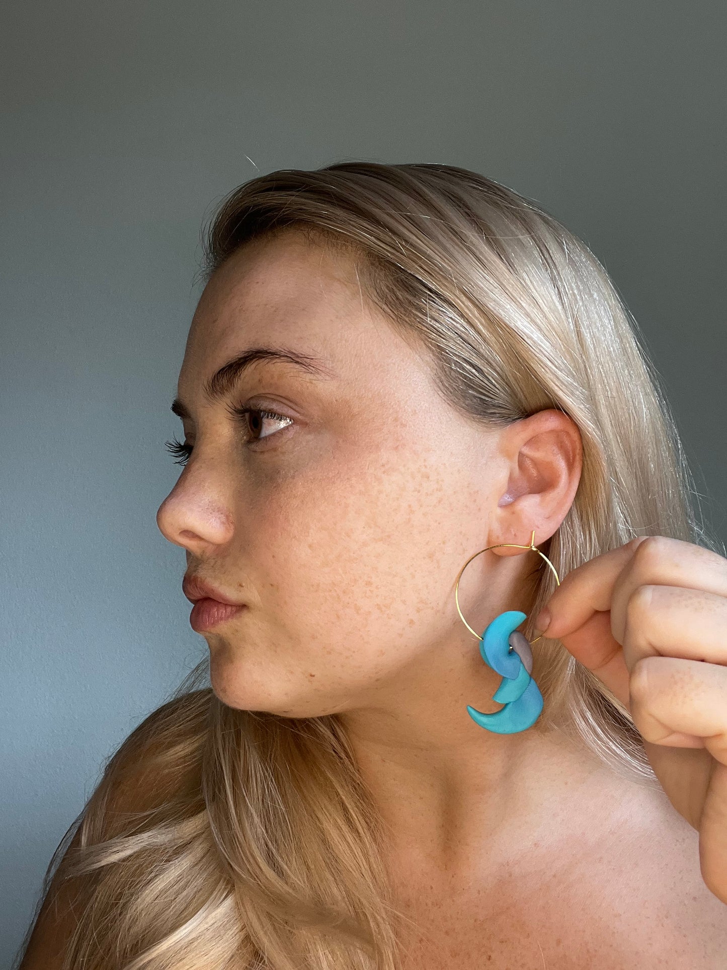 Blue Jade Hoops