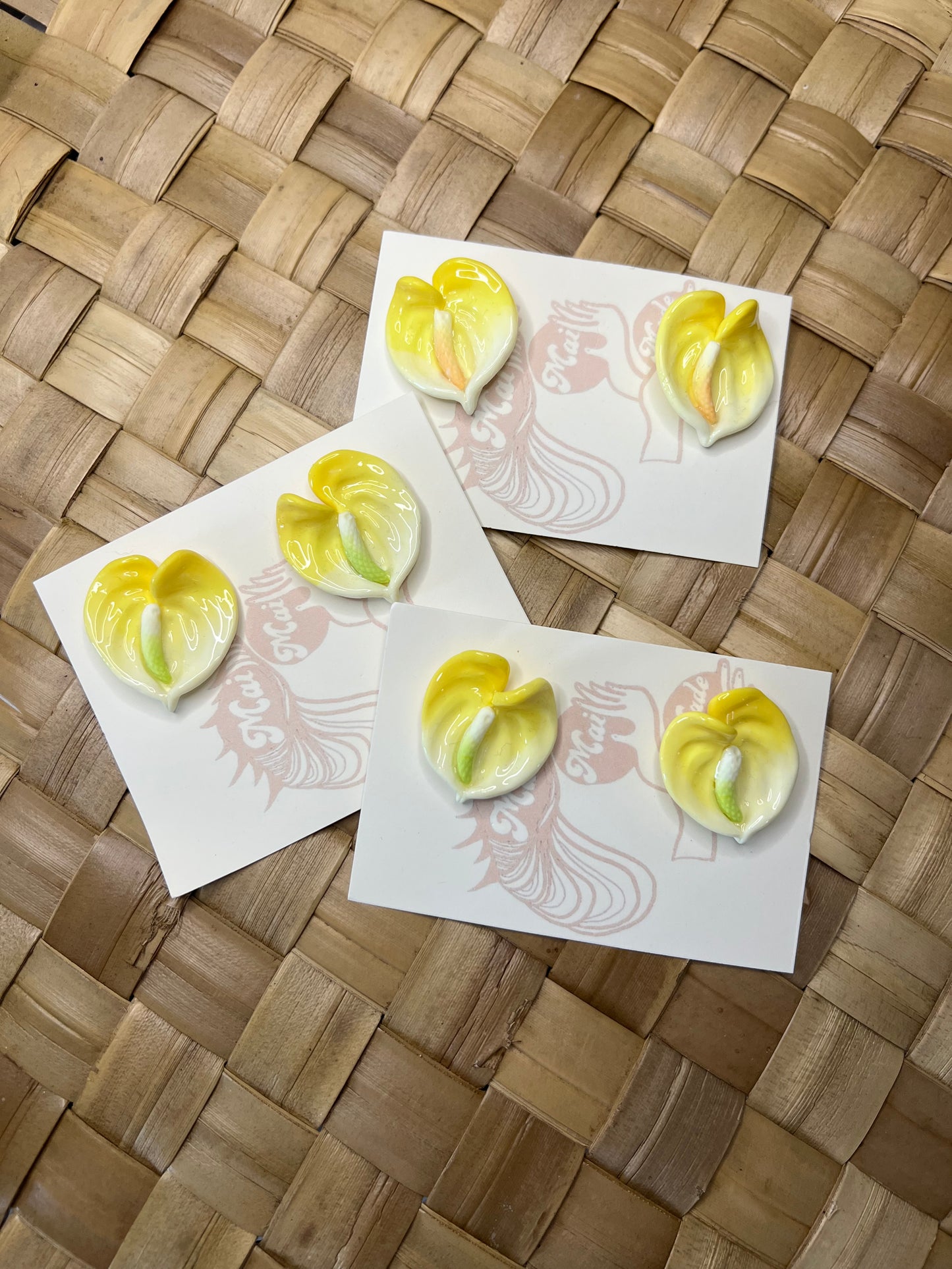 Small Anthurium Yellow Stud
