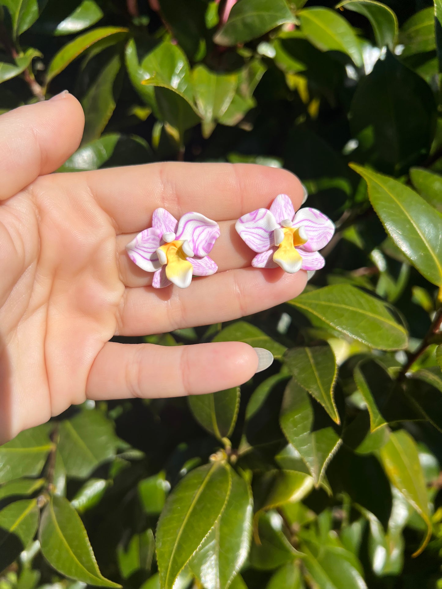 Striated Orchid Studs