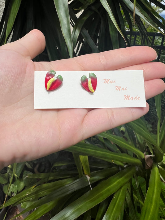 Mini Stud Red Obake Anthurium