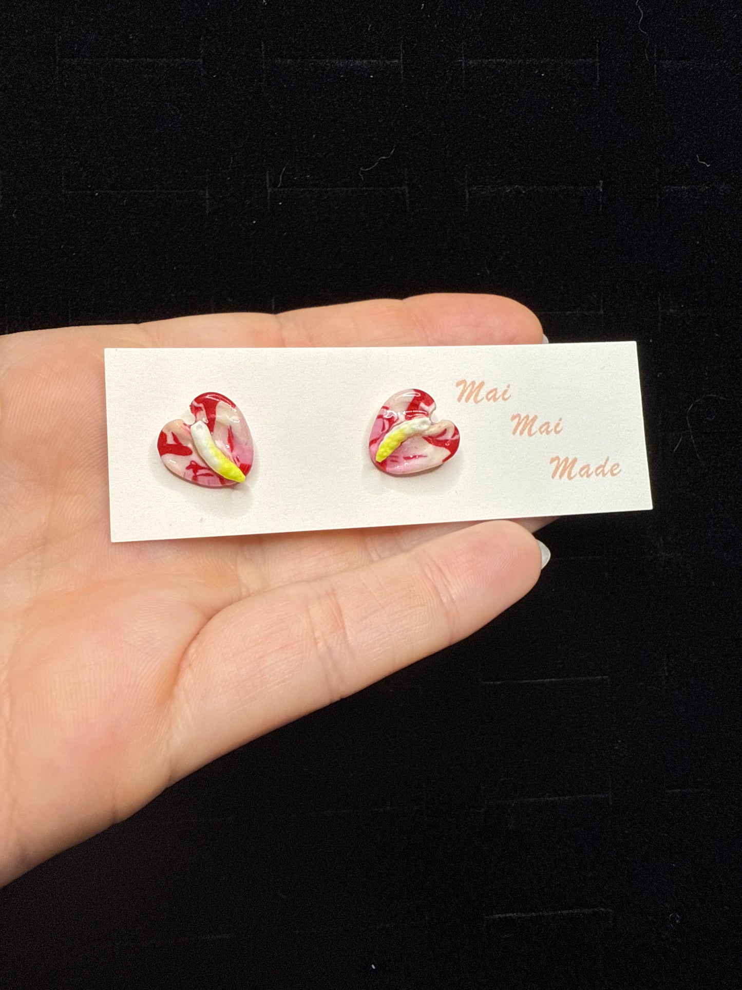 Shibori Anthurium Mini stud