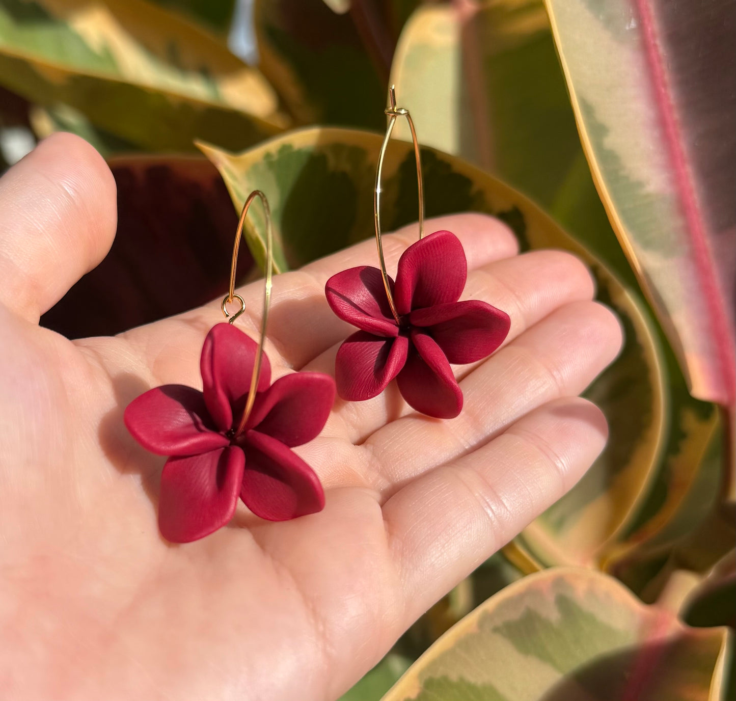 Plumeria Hoops