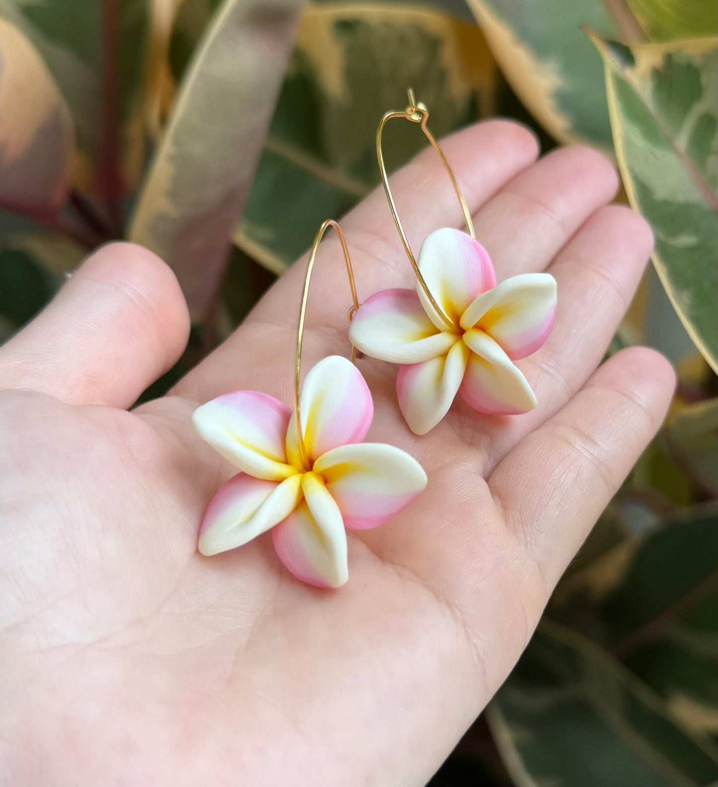 Plumeria Hoops All Sizes