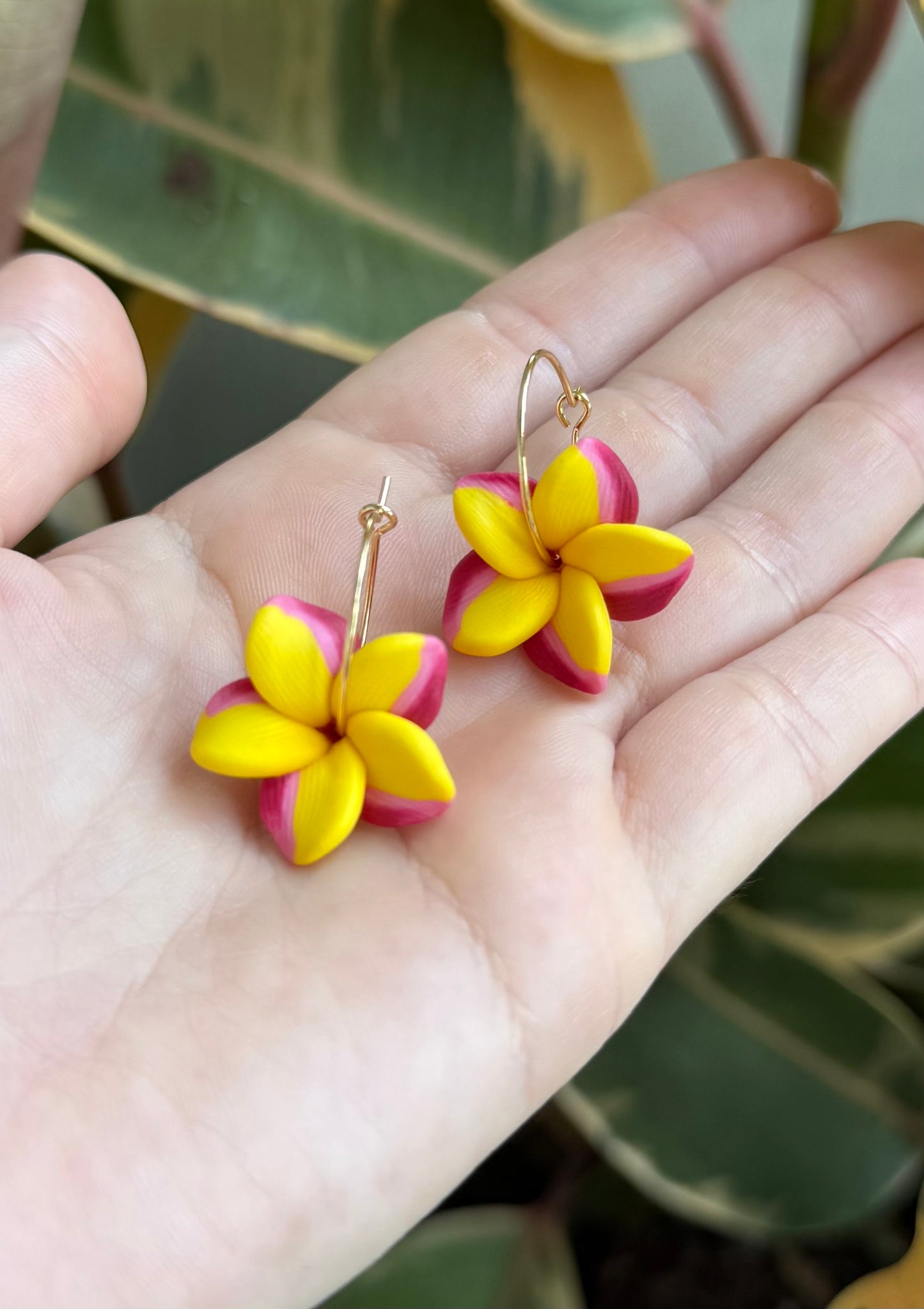 Plumeria Hoops All Sizes