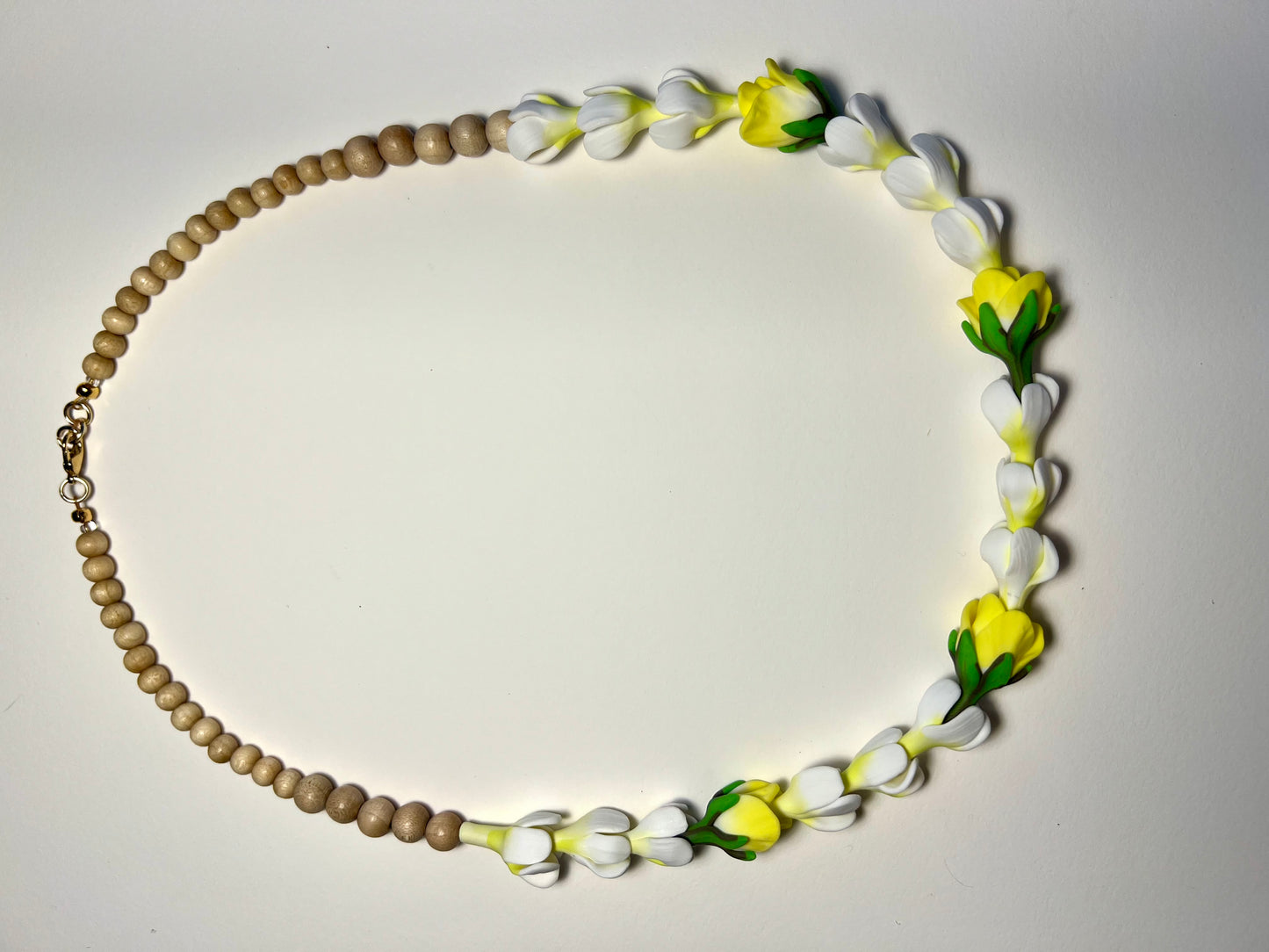 Pikake & Yellow Rose Bud Lei Necklace