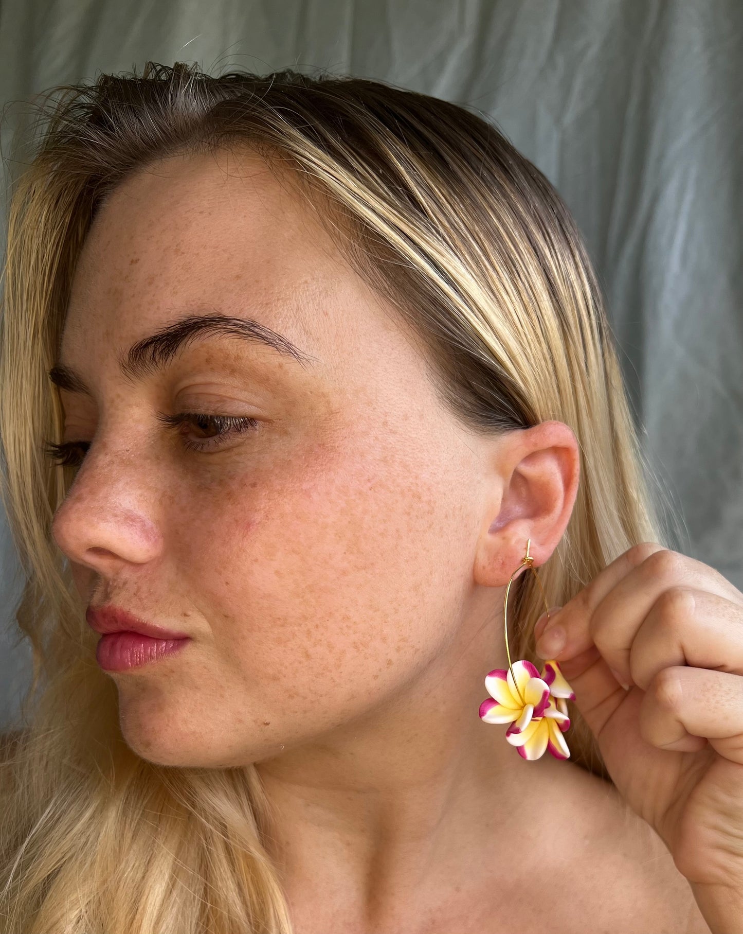 Rainbow Plumeria Hoop