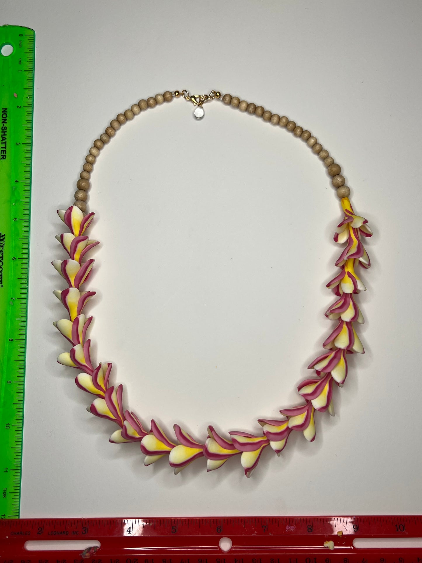 Rainbow Plumeria Lei Necklace