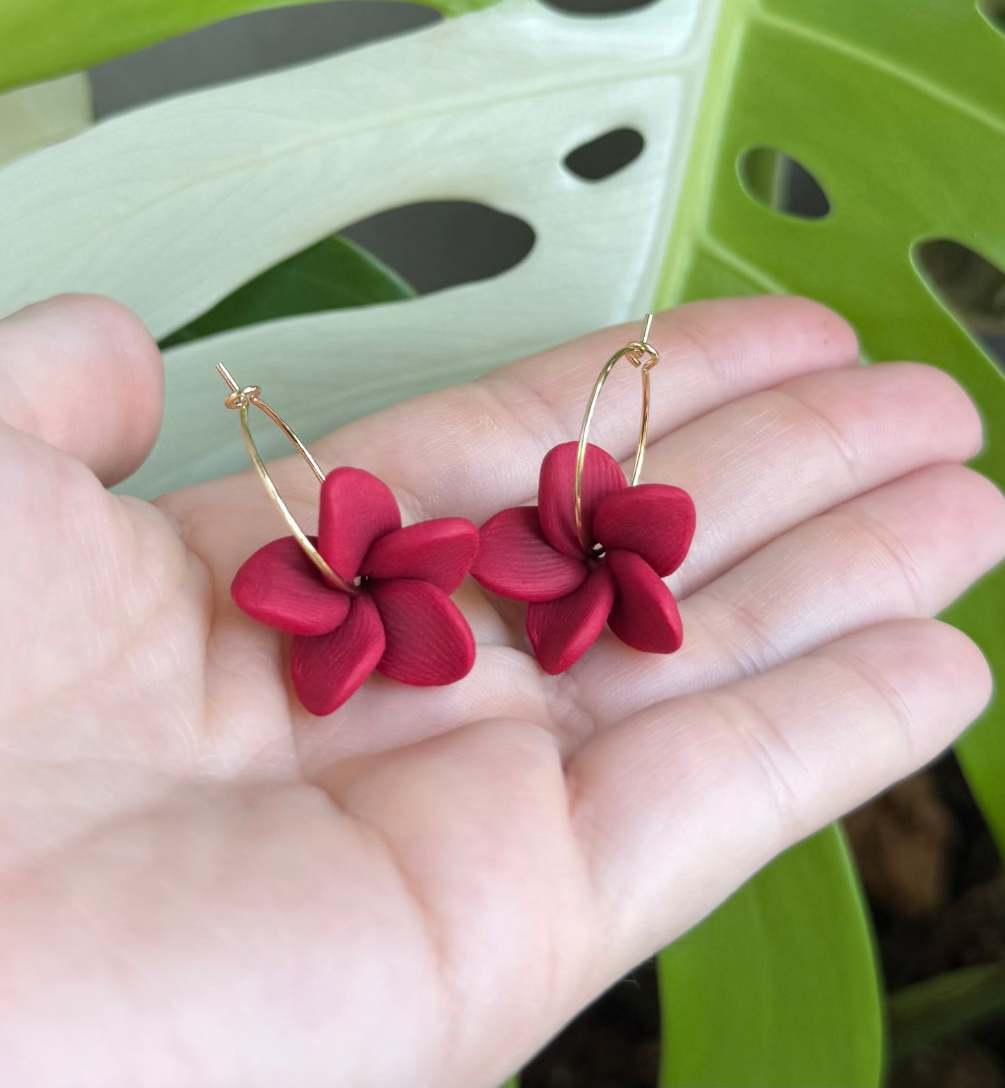 Plumeria Hoops All Sizes