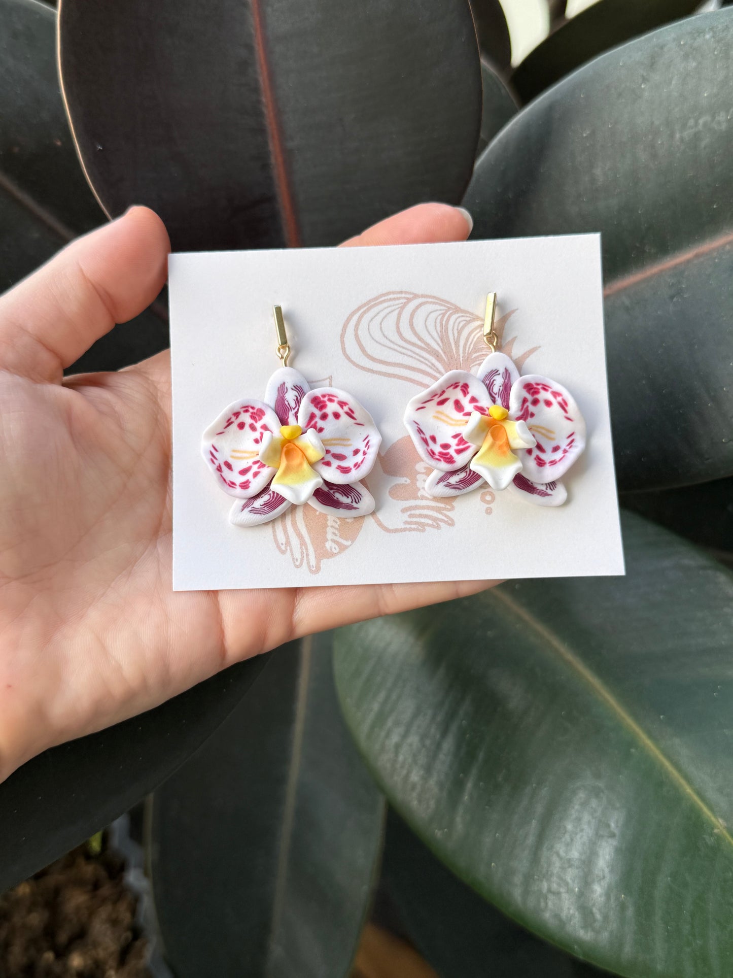 Orchid Rectangle Dangle Earrings