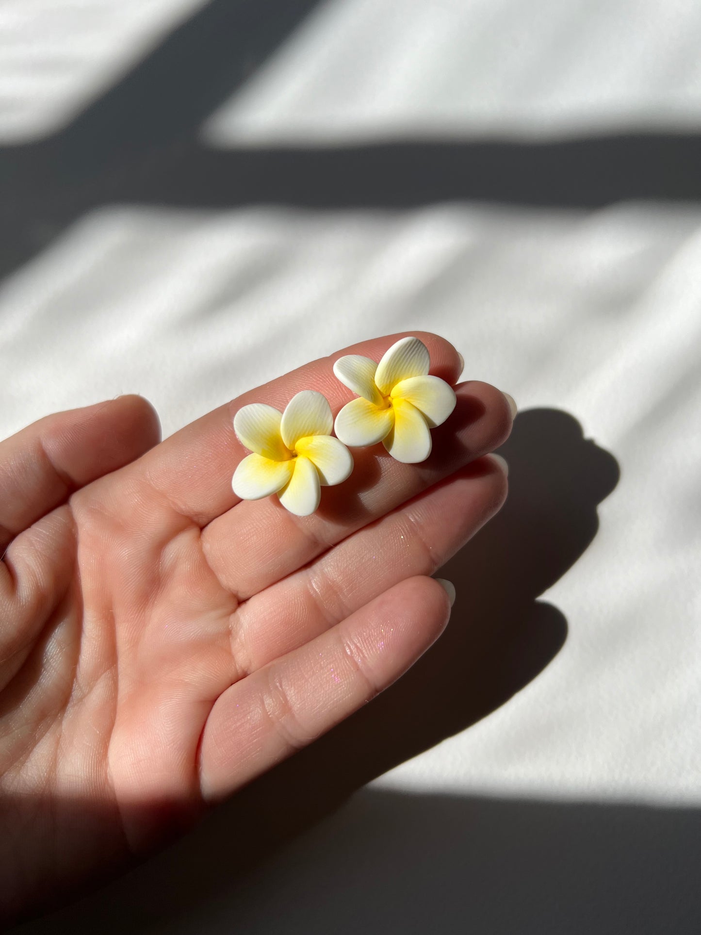 Mini Stud Yellow Plumeria