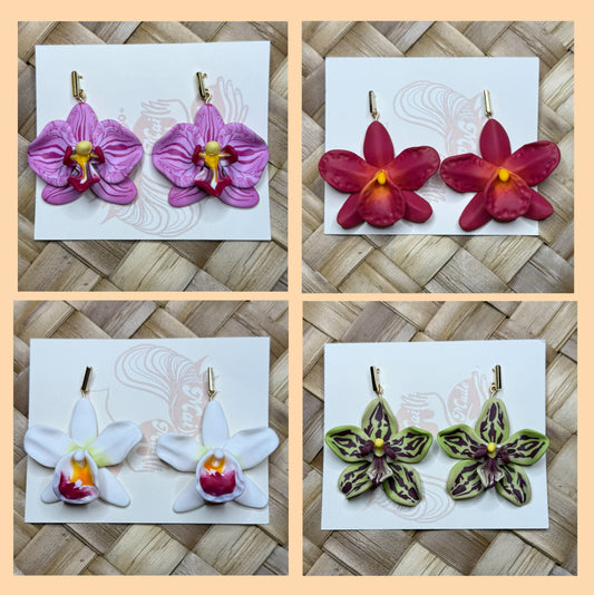 Orchid Rectangle Dangle Earrings