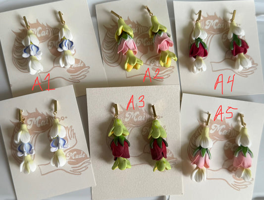 Triple Pua Drop Earrings