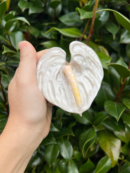 Snow Anthurium Hair Clip